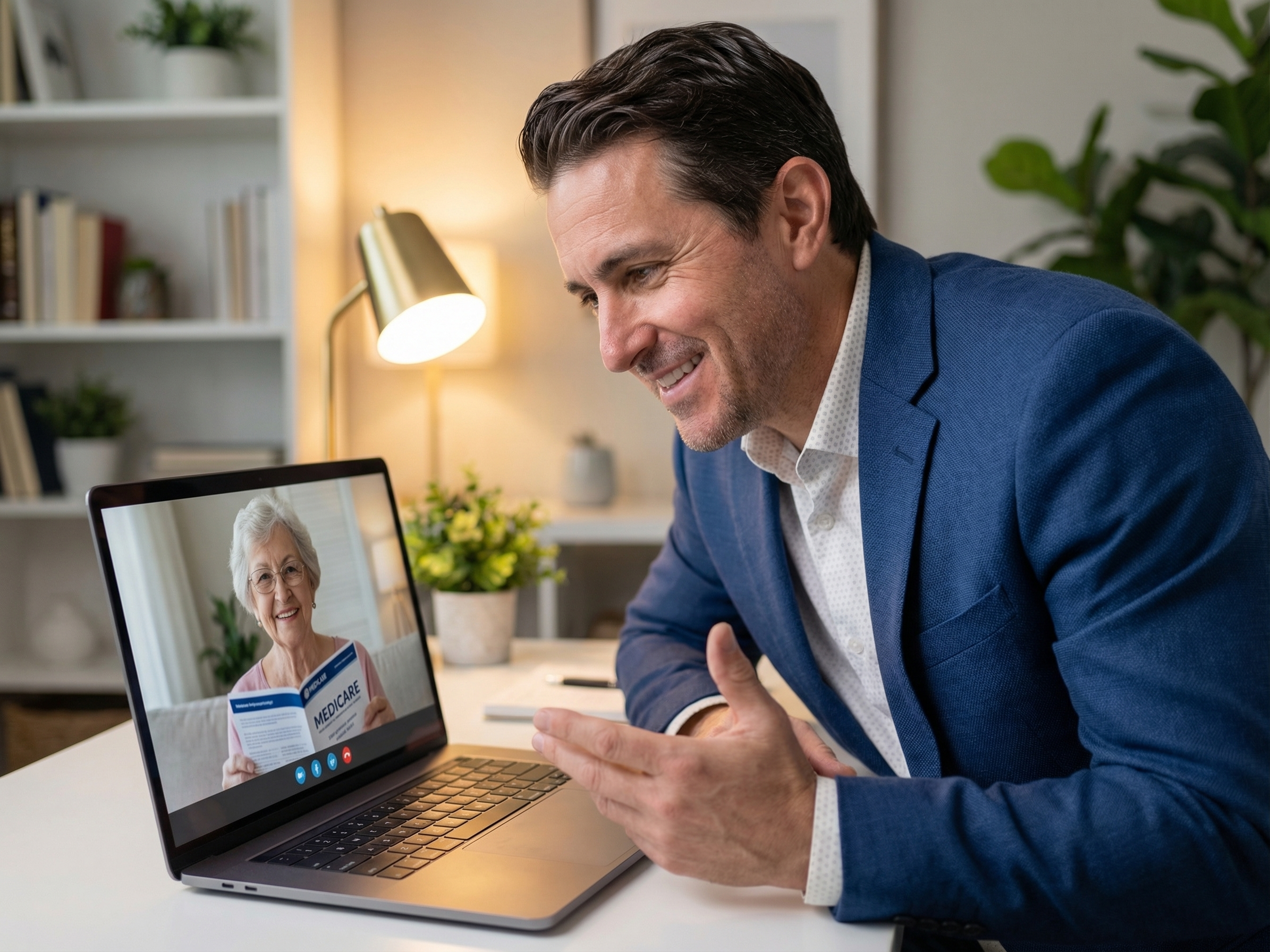 Marc Anthony consulting with Medigap client remotely
